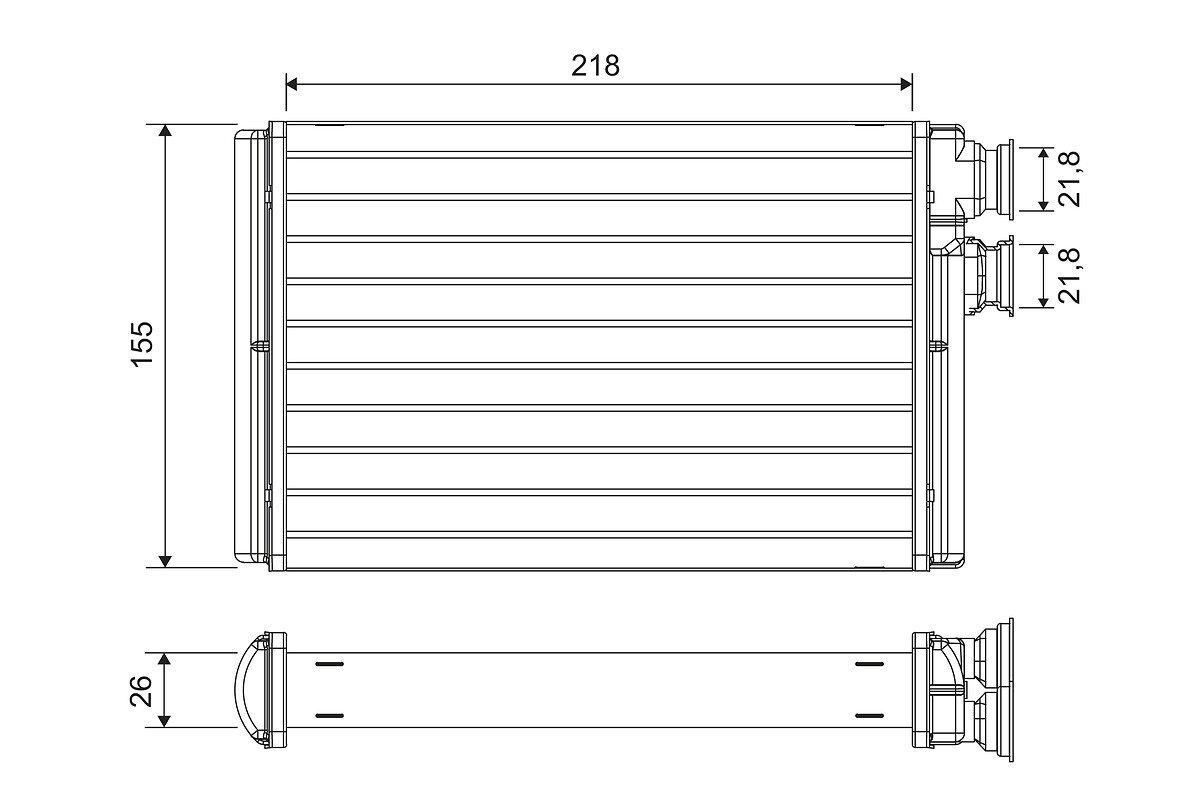 Schimbator caldura, incalzire habitaclu 811576 VALEO